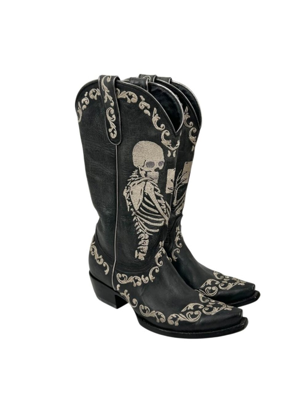 Old Gringo Skeleton Selfie Embroidered Leather Cowboy Boots